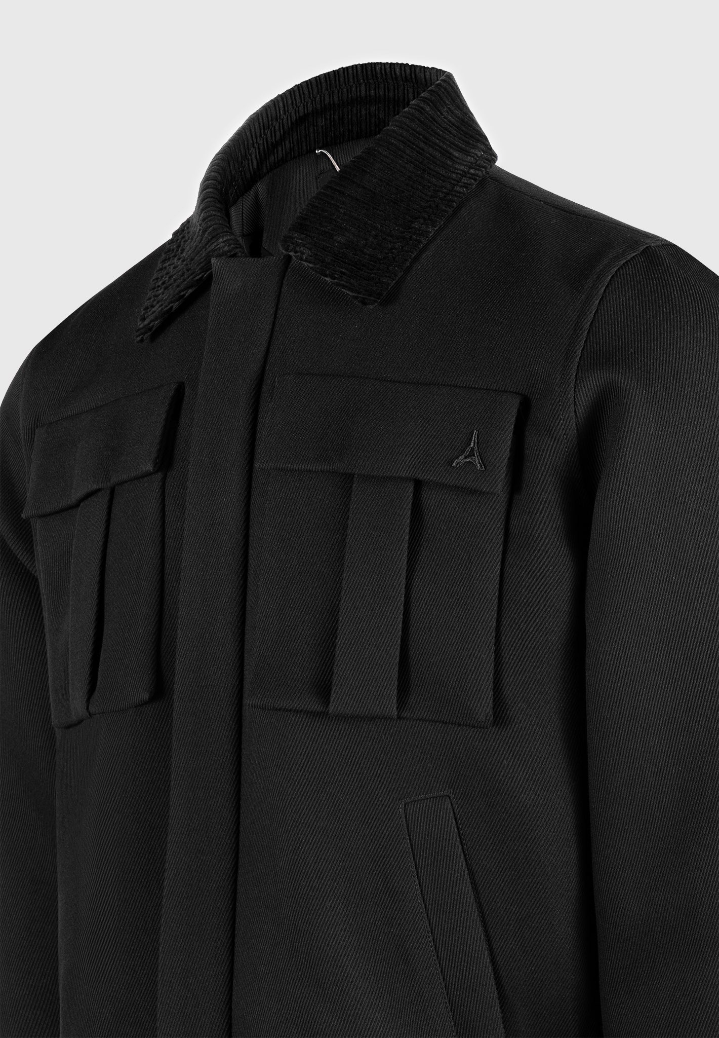 twill-trucker-jacket-with-velvet-collar-black