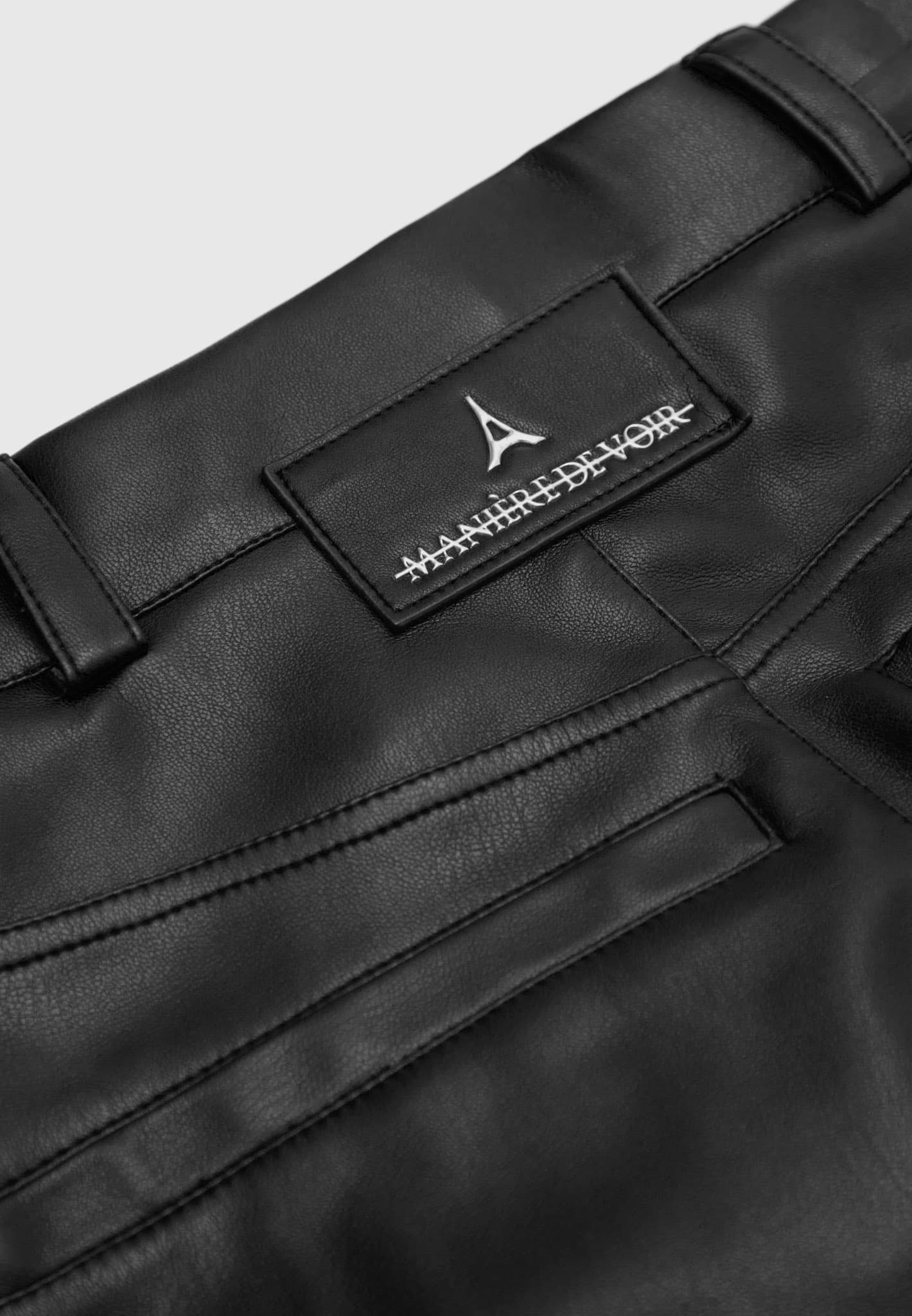 Leather trousers Emporio Armani Black size L International in Leather -  40598511