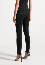 vegan-suede-buckle-detail-leggings-black