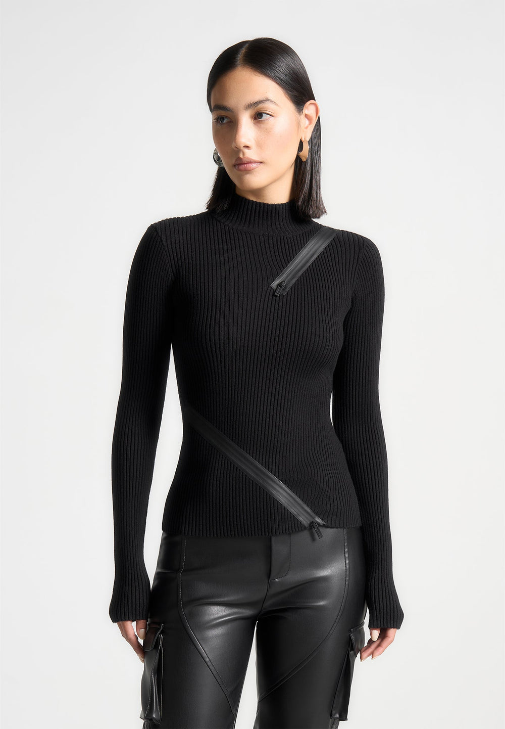 zip-detail-ribbed-high-neck-top-black