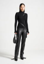 zip-detail-ribbed-high-neck-top-black